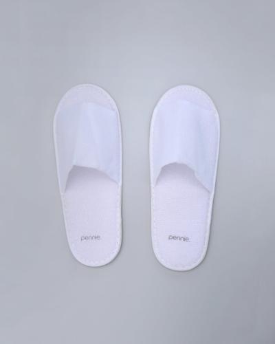 Πετσετέ Ανοιχτές Μπροστά Παντόφλες Slipper  One Size Άσπρο